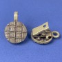 Cardigan Clip Brooch Dark Gold-Tone Metal, diameter 20mm+-, length 52mm+