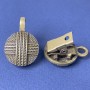 Cardigan Clip Brooch Bronze-Tone Metal, diameter 20mm+-, length 52mm+