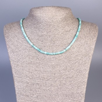 Amazonite Necklace natural stone faceted, diameter 4x4mm+/-, length 45cm+/- with clasp