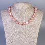 Strawberry Quartz Necklace tumbled, diameter 13x11mm+/-, length 45cm+/- with clasp