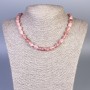 Strawberry Quartz Necklace tumbled, diameter 10x7mm+/-, length 45cm+/- with clasp