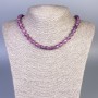 Rubellite Tourmaline Necklace, faceted round beads, 8mm+/- diameter, 50cm+/- length with clasp