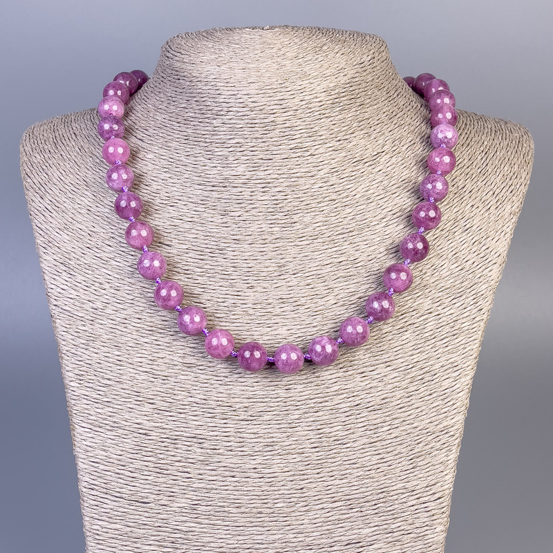 Rubellite Tourmaline Necklace, smooth round beads, 10mm+/- diameter, 50cm+/- length with clasp