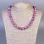 Rubellite Tourmaline Necklace, smooth round beads, 10mm+/- diameter, 50cm+/- length with clasp