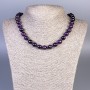 Purple Cat's Eye Necklace, Smooth Round Beads, 10mm+- Diameter, 45cm+- Length, with Clasp