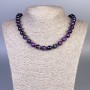 Purple Cat's Eye Necklace, Smooth Round Beads, 10mm+- Diameter, 45cm+- Length, with Clasp