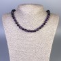 Purple Cat's Eye Necklace smooth ball, diameter 8mm+/-, length 50cm+/- with clasp