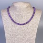 Amethyst Necklace Rondelle, Diameter 6x2mm+/-, Length 50cm+/- with Clasp