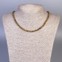 Tiger's Eye Necklace Rondelle Beads, 4x2mm+- Diameter, 45cm+- Length, with Clasp
