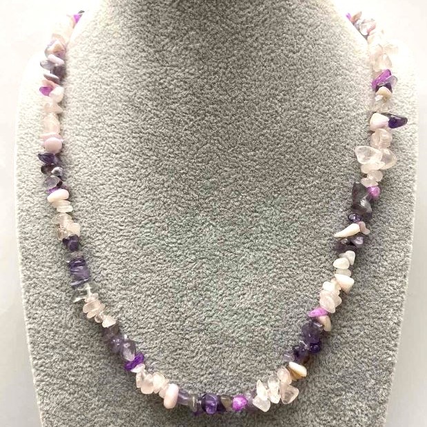 Assorted Chip Necklace, Diameter 8x3mm+/-, Length 50cm+/- with Clasp