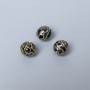 Cloisonné Bead Finding, Black Enamel, Diameter 8mm +/- Hole Diameter 1.5mm, Gold-Tone Metal, 1pc
