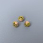 Finding Cloisonné bead rondelle pink yellow lilac enamel, diameter 6x5mm +/- hole, diameter 1mm gold-coloured metal, 1 pc