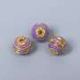 Cloisonné Bead Finding, Lilac Enamel, Diameter 10mm +/- Hole Diameter 1.8mm, Gold-Coloured Metal, 1 pc