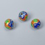 Cloisonné Bead Finding, Blue Orange Green Enamel, Diameter 10mm+/- Hole Diameter 2mm Gold-Coloured Metal, 1 pc