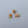 Cloisonné Bead Finding, Cylinder Fish, Red and Green Enamel, Diameter 4x7mm +/- Hole Diameter 1.5mm, Gold-Tone Metal, 1pc