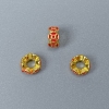 Findings Cloisonné Bead Rondelle Red Enamel, Diameter 6x3mm+/- Hole, Diameter 2.8mm Gold-Coloured Metal, 1 pc