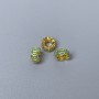 Findings Cloisonné Bead Rondelle Green Enamel, Diameter 6x3mm+/- Hole, Diameter 2.8mm Gold-Coloured Metal, 1 pc