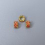 Findings Cloisonné Bead Rondelle Red Enamel, Diameter 5.5x3.5mm+/- Hole, Diameter 3.5mm Gold-Coloured Metal, 1 pc