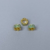 Findings Cloisonné Bead Rondelle Green Enamel, Diameter 5.5x3.5mm+/- Hole, Diameter 3.5mm Gold-Coloured Metal, 1 pc