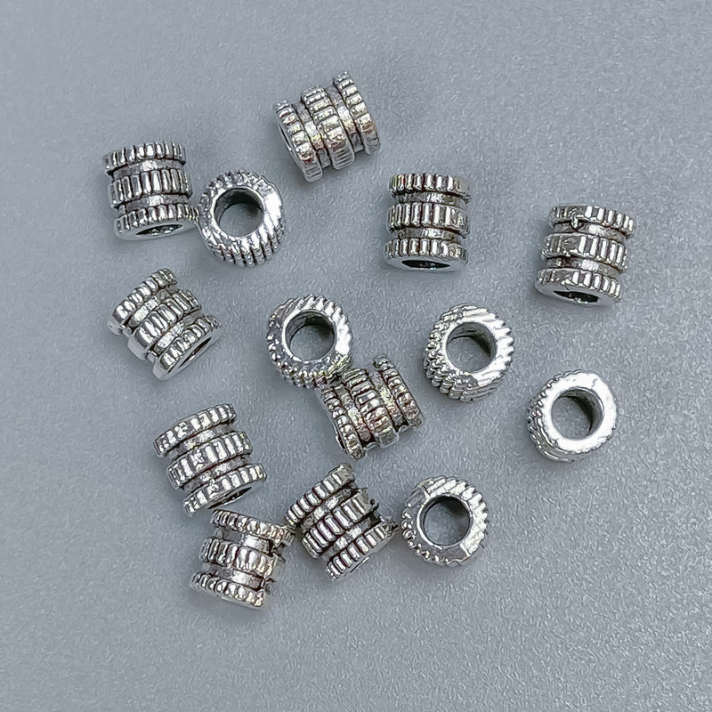 Bead Spacer Findings, Silver Metal Colour, Diameter 5x5mm+- Hole Diameter 3mm+- Pack of 40pcs