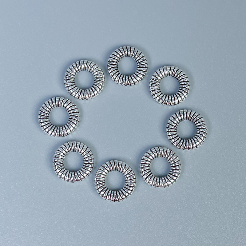 Bead Spacer Findings, Silver Metal Colour, Diameter 9x2mm+- Hole Diameter 4mm+- Pack of 36pcs