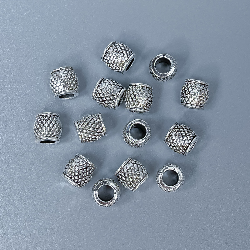 Findings Spacer Bead, Silver Metal Colour, Diameter 6x6mm+/-, Hole Diameter 3mm+/-, Pack 20g (~42pcs)