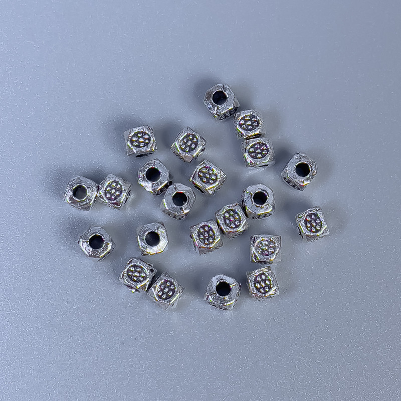 Findings Spacer Bead, Silver Metal Colour, Diameter 3x3mm+/-, Hole Diameter 1mm+/-, Pack 20g (~150pcs)