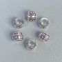 Findings Bead Insert, Silver-Coloured Metal, Diameter 7x6mm+/- Hole Diameter 3mm+/-, Packing 20g (~25 pcs)