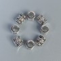 Findings Bead Insert, Silver-Coloured Metal, Diameter 6x7mm+/- Hole Diameter 4mm+/-, Packing 20g (~35 pcs)