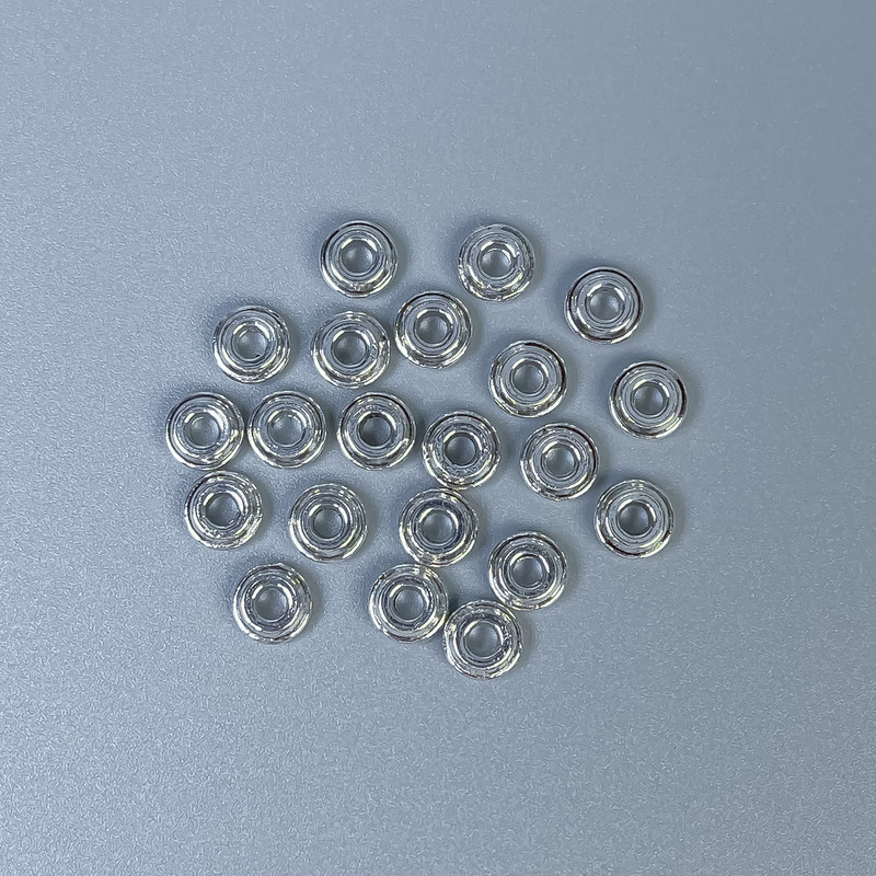 Findings Bead Insert, Silver-Coloured Metal, Diameter 6x2.5mm+/- Hole Diameter 2.5mm+/-, Packing 20g (~80 pcs)