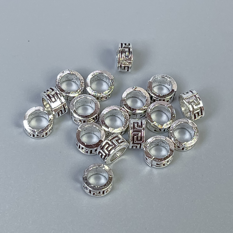 Findings Bead Insert, Silver-Coloured Metal, Diameter 6x3mm+/- Hole Diameter 4mm+/-, Packing 20g (~80 pcs)