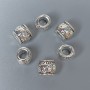 Findings Bead Insert, Silver-Coloured Metal, Diameter 9x10x9mm+/- Hole Diameter 5mm+/-, Packing 20g (~10 pcs)
