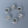 Findings Bead Insert, Silver-Coloured Metal, Diameter 10x7mm+/- Hole Diameter 5mm+/-, Packing 20g (~10 pcs)