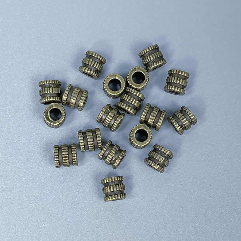 Bead Insert Findings, Bronze Metal Colour, Diameter 5x5mm+/- Hole Diameter 3mm+/-, Pack of 40