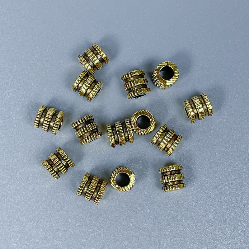 Bead Insert Findings, Bronze Metal Colour, Diameter 5x5mm+/- Hole Diameter 2.8mm+/-, Pack of 50