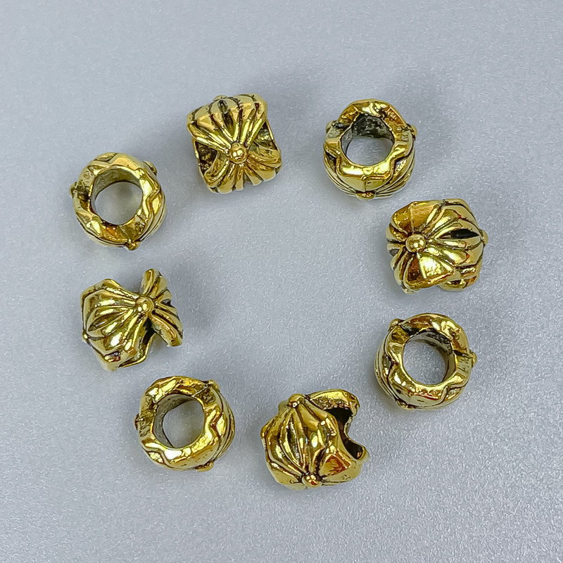 Bead Insert Findings, Gold Metal Colour, Diameter 7x7mm+/-, Hole Diameter 4mm+/-, Pack of 18pcs