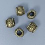 Bead Insert Findings, Bronze Metal Colour, Diameter 9x10mm+/-, Hole Diameter 5mm+/-, Pack of 10pcs