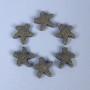 Bead Insert Findings Starfish, Bronze Metal Colour, Diameter 10x3mm+/-, Hole Diameter 1.5mm+/-, Pack of 11pcs