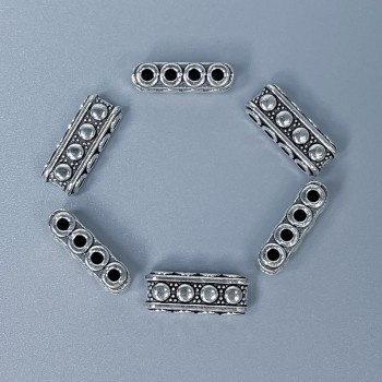 Row Spacer Bar Finding, Silver Metal Colour, Size 7x5x17mm+-, Hole Diameter 1.8mm+-, Pack 20g (~10pcs)