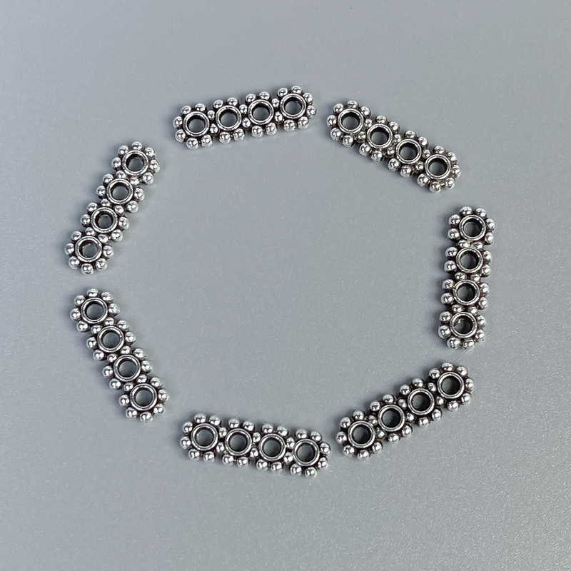Row Spacer Bead Finding, Silver Metal Colour, Diameter 16×5×2mm+/- Hole Diameter 1.8mm+/-, 20g Pack (~36pcs)