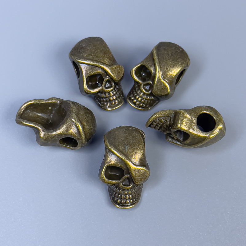 Bead Spacer Findings Skull, Bronze Metal Colour, Diameter 12x18x8mm+- Hole Diameter 4mm+- Pack of 20g (~5pcs)