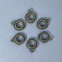 Bail Findings, Bronze Metal Colour, Size 13x10x4mm+/- Holes Diameter 5mm+/- and 1.5mm+/-, Pack of 18