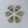 Bail Findings, Bronze Metal Colour, Size 13x7x8mm+/- Holes Diameter 6mm+/- and 1.8mm+/-, Pack of 24