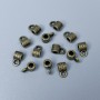 Bail Findings, Bronze Metal Colour, Size 9x5x5mm+/- Holes Diameter 2.5mm+/- and 2mm+/-, Pack of 34