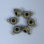 Bail Findings, Bronze Metal Colour, Size 12x8x6mm+/- Holes Diameter 4mm+/- and 2mm+/-, Pack of 20g (~18pcs)