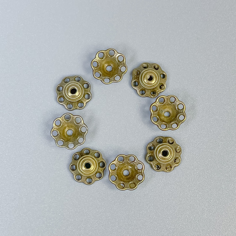 Bead Cap Findings, Bronze Metal Colour, Diameter 8x1mm+/- Hole Diameter 1mm+/-, Pack of 54