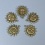 Sun and Moon Pendant Findings, Bronze Metal Colour, Size 20x23x3mm+/- Hole Diameter 1.5mm+/-, Pack of 10