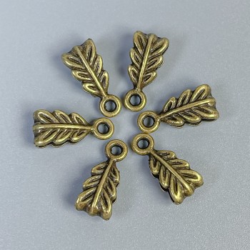 Bail Finding, Bronze Metal Colour, Size 14x7x5mm +/-, Holes Diameter 2.5mm +/- and 1.8mm +/-, Pack of 22pcs
