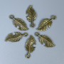 Leaf Pendant Finding, Bronze Metal Colour, Size 23x10x1mm +/-, Hole Diameter 2mm +/-, Pack 20g (~26pcs)
