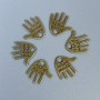 Handmade Hand Pendant Finding, Bronze Metal Colour, Size 12x11x1mm +/-, Hole Diameter 1.5mm +/-, Pack 20g (~50pcs)